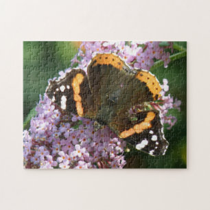 Rewd Admiral Butterfly and Flowers Puzzle