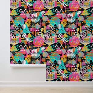 Rewind 80s Memphis pattern Wallpaper