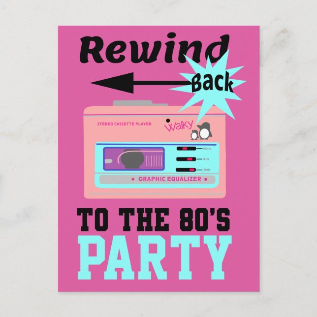 Rewind Back to the 80's Postcard (Front)