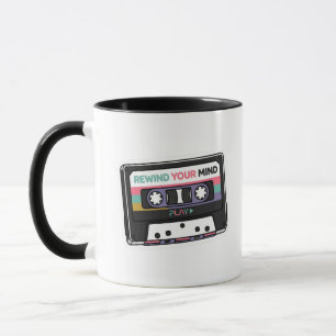 Rewind Your Mind Retro 90s Audio Cassette Mug