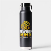 Rewired Mind Logo Water Bottle - Black Insulated