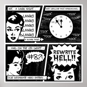 Rewrite Hell Comic Strip Poster