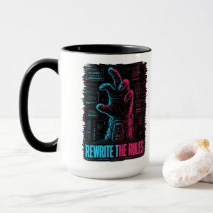 Rewrite The Rules Cyberpunk Tech Coffee Mug