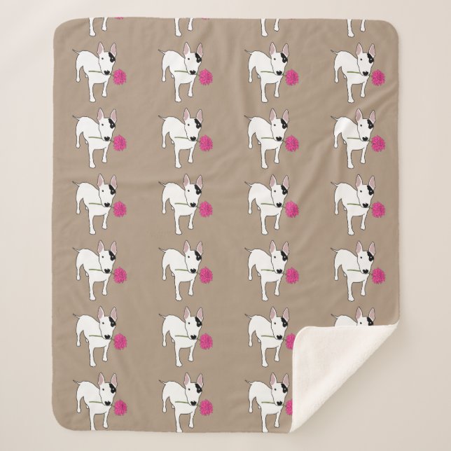 Rex.and flower Sherpa blanket (Front)