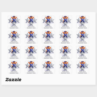 Rex and hoot three Silver stars fantastic work ach Square Sticker