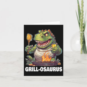 Rex Bbq Dinosaur Funny Fathers' Day Grilling Card