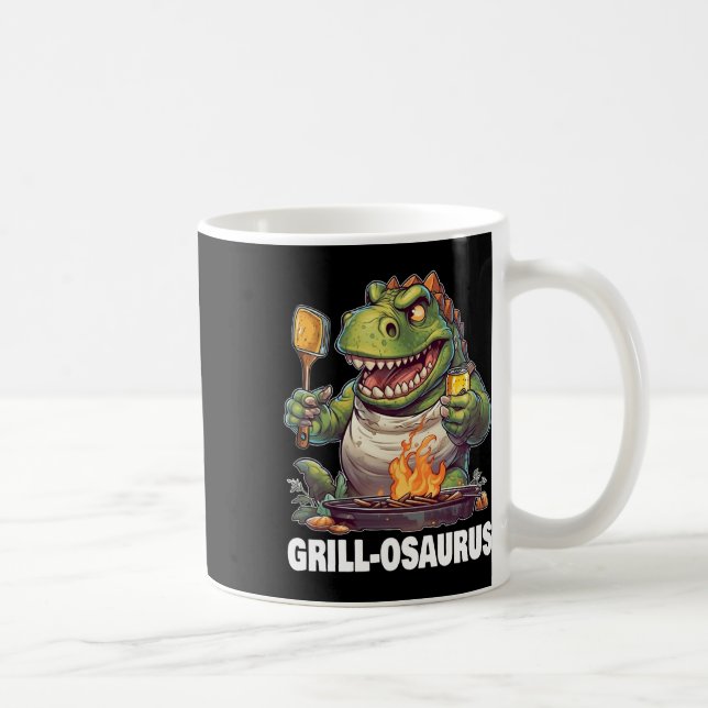 Rex Bbq Dinosaur Funny Fathers' Day Grilling  Coffee Mug (Right)