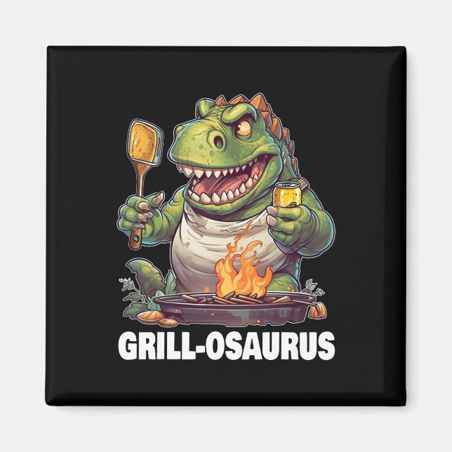 Rex Bbq Dinosaur Funny Fathers' Day Grilling  Magnet (Front)