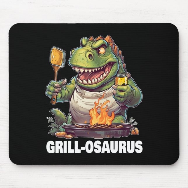 Rex Bbq Dinosaur Funny Fathers' Day Grilling  Mouse Pad (Front)
