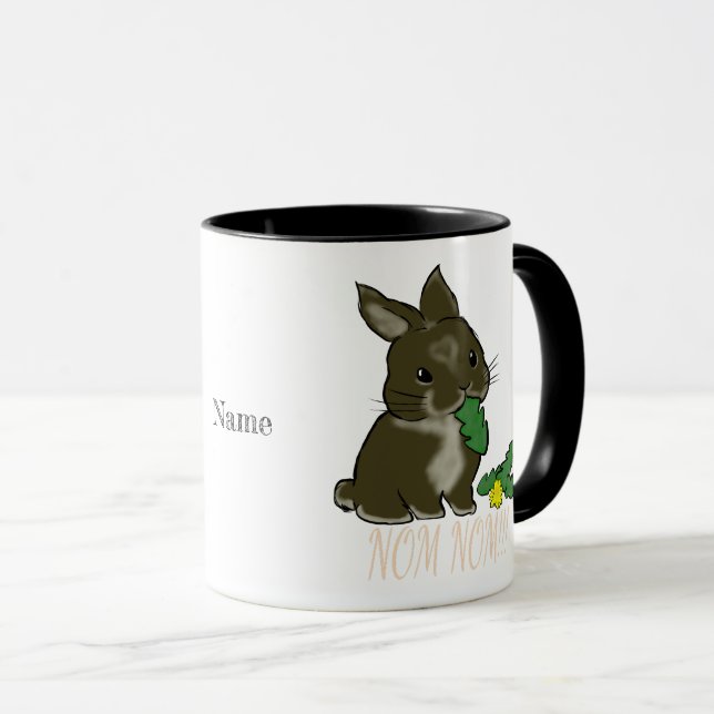 Rex bunny eats dandelion Tasse Mug (Front Right)
