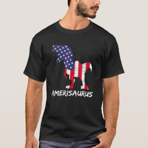 Rex Dinosaur American Flag 4th Of July Boy Men Kid T-Shirt