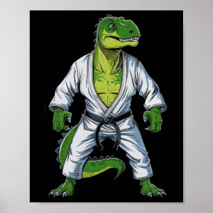 Rex Dinosaur Martial Arts Martial Artist Jiu-jitsu Poster