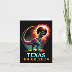 Rex Dinosaur Texas Total Solar Eclipse 2024  Card