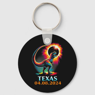 Rex Dinosaur Texas Total Solar Eclipse 2024 Key Ring