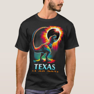 Rex Dinosaur Texas Total Solar Eclipse 2024 T-Shirt