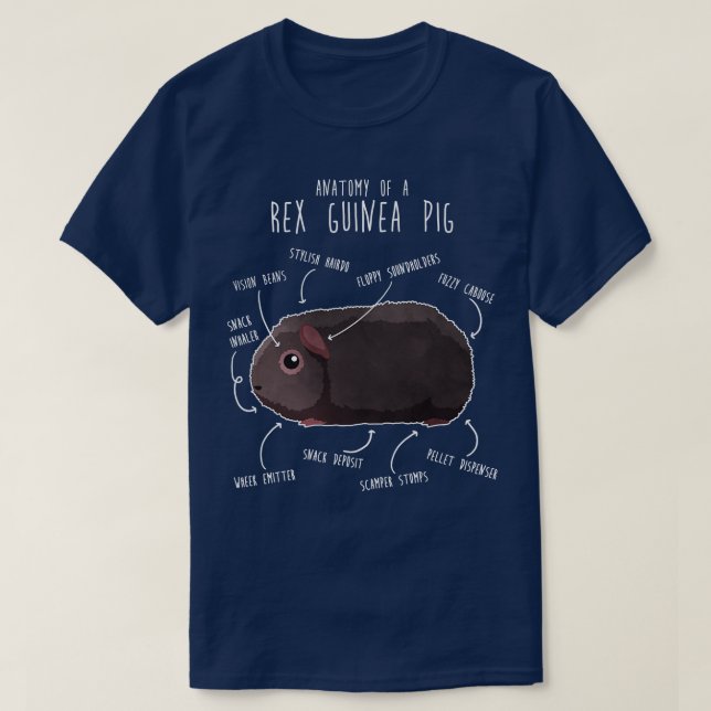 Rex Guinea Pig Anatomy T-Shirt (Design Front)