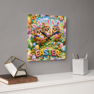 rex hoot clock easter nursery gifts