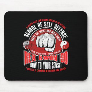 Rex Kwon Do Funny Karate Martial Arts Retro Mouse Pad