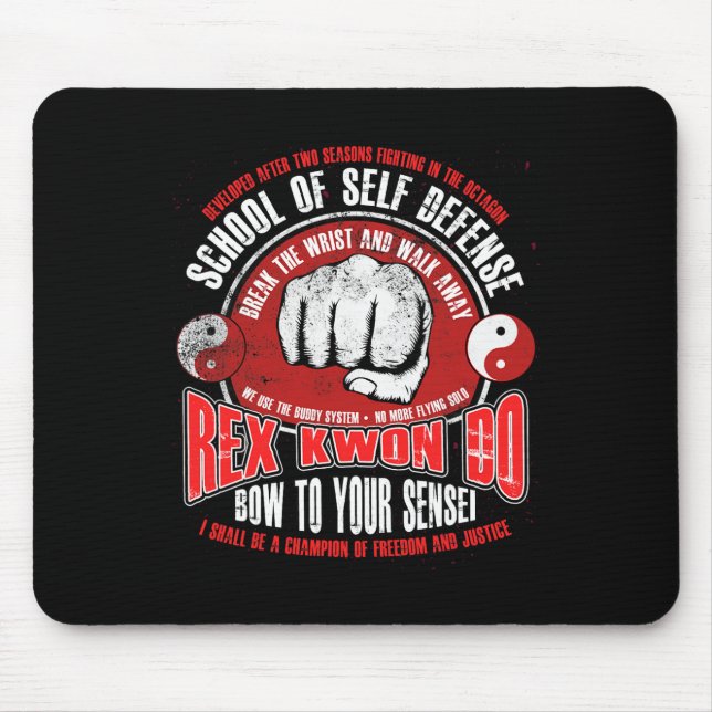 Rex Kwon Do Funny Karate Martial Arts Retro  Mouse Pad (Front)