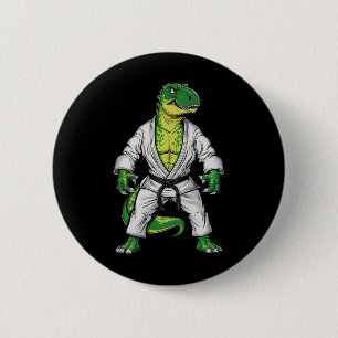 Rex Martial Arts Dinosaur Jiu-jitsu Bjj Karate  6 Cm Round Badge