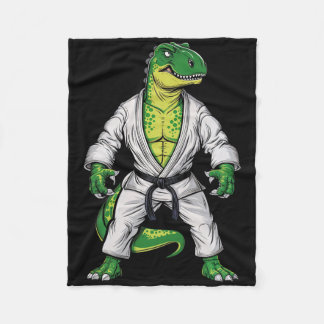Rex Martial Arts Dinosaur Jiu-jitsu Bjj Karate  Fleece Blanket
