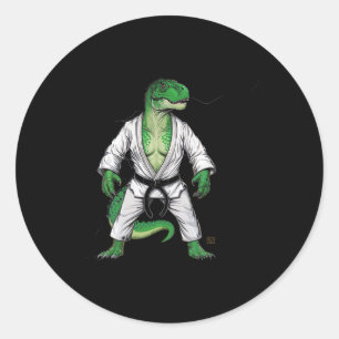 Rex Martial Arts Dinosaur Judo Jiu-jitsu Karate Classic Round Sticker