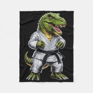 Rex Martial Arts Dinosaur Karate Judo Bjj Fighter  Fleece Blanket