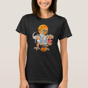 Rex Mummy Pumpkin Dinosaur Dino Trex Halloween T-Shirt