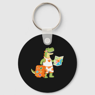 Rex On Vacation_ Cute Travelling Dinosaur With Key Ring