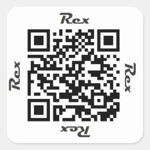 Rex QR Code Personalised NAME Sticker