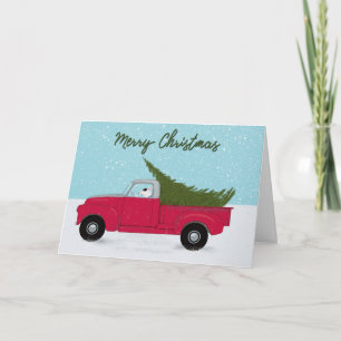 Rex Red Truck Christmas Card