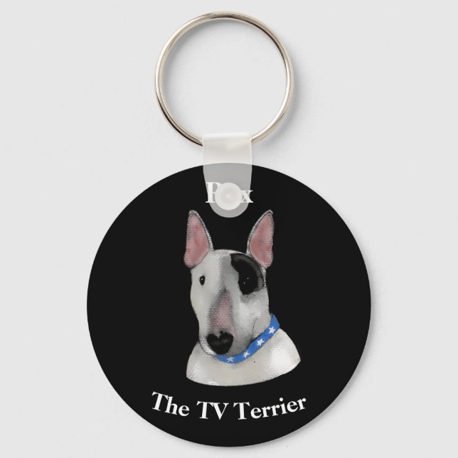 Rex The TV Terrier button keychain (Front)
