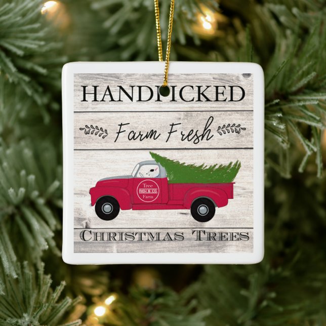 Rex The TV Terrier Red Truck Ornament (Tree)