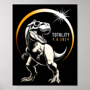 Rex Total Solar Eclipse 2024 Dinosaur April 8 Men  Poster