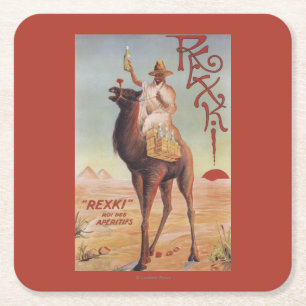 Rexki - King of Before Dinner Liqueurs Square Paper Coaster