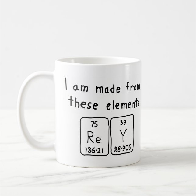 Rey periodic table name mug (Left)