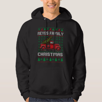 Reyes Family Ugly Christmas Sweater Red Truck Funn