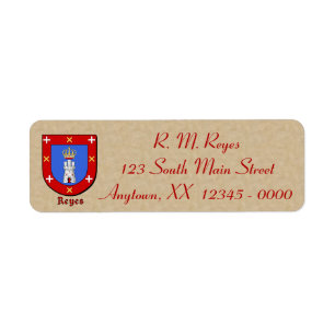Reyes Heraldic Shield Return Address Label