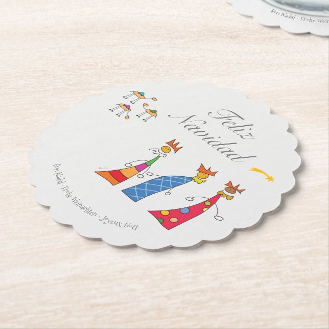 Reyes Magos de Oriente Paper Coaster (Angled)