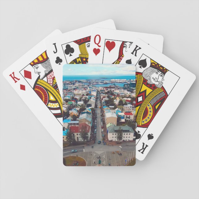 Reykjavik Aerial View Playing Cards (Back)