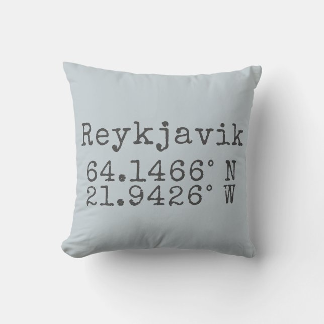 Reykjavik Belgium Latitude Longitude Cushion (Front)