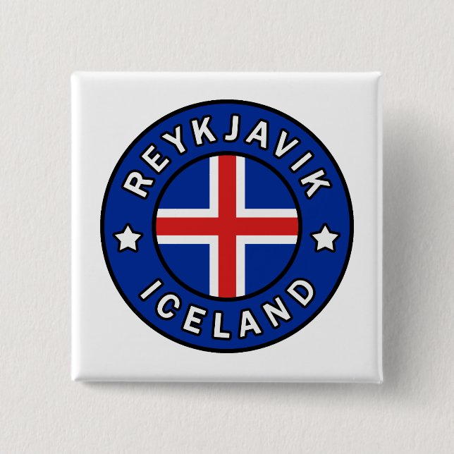 Reykjavik Iceland 15 Cm Square Badge (Front)