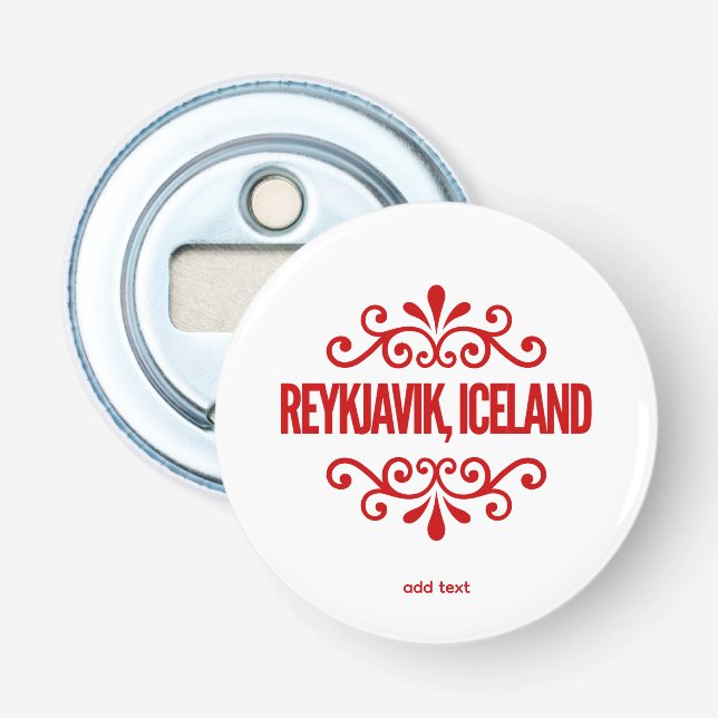 Reykjavik, Iceland Bottle Opener (Front)