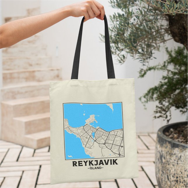 Reykjavik, Iceland City Map Tote Bag (Creator Uploaded)