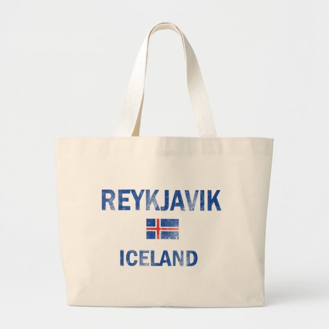 Reykjavik Iceland Designs Large Tote Bag (Front)