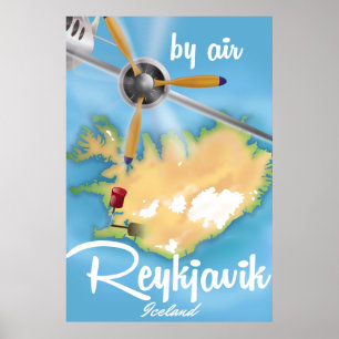 Reykjavik, Iceland holiday travel poster