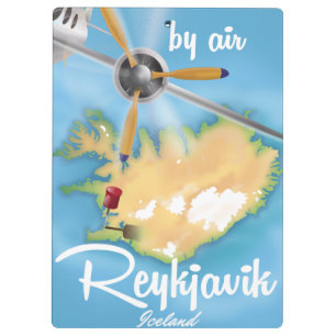 Reykjavik, Iceland holiday travel poster Clipboard