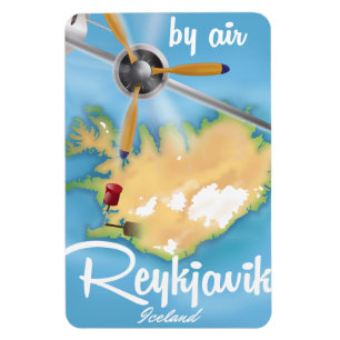 Reykjavik, Iceland holiday travel poster Magnet