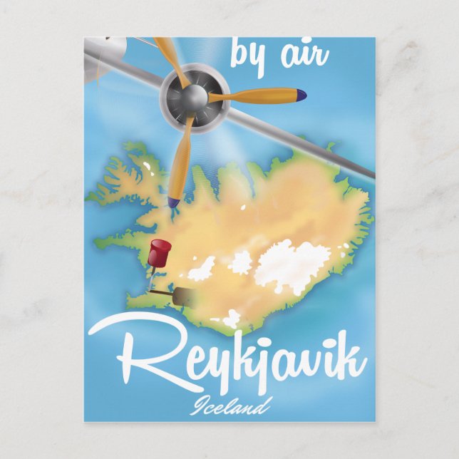 Reykjavik, Iceland holiday travel poster Postcard (Front)