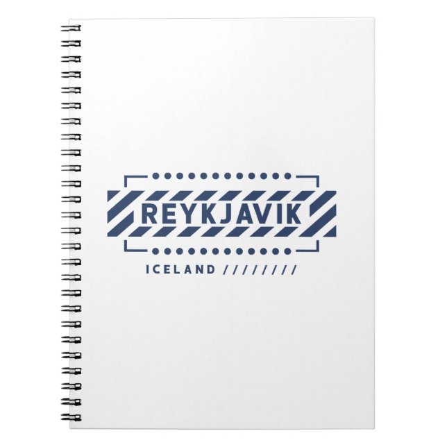Reykjavik Iceland Modern Geometric Design Notebook (Front)